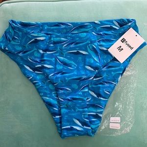 NTW fuse Hawaii high rise bikini bottom. Size medium. “Hawaiian kohola”